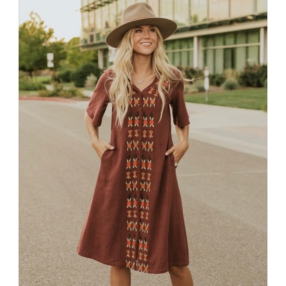 Roolee Dresses & Skirts - Roolee | Floral Embroidered Midi Dress